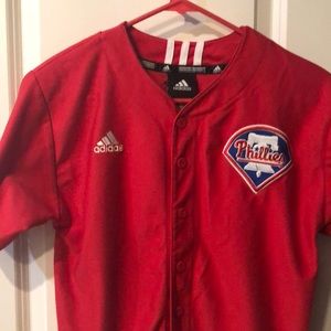 Boys 10/12 Phillies adidas MLB jersey. Worn 1x.